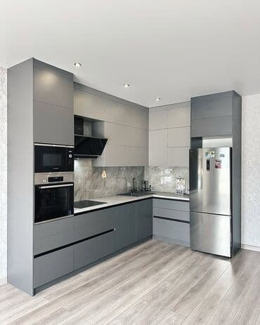 embavud metbex mebelleri: Sifarişlə mətbəx dəsti, Özü çəkən petlələr, MDF, Kredit yoxdur, Pulsuz çatdırılma — 3