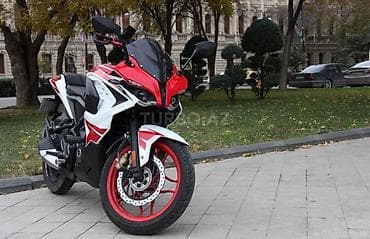 tufeng tir: Sport tipli motosiklet – qırmızı/ağ/qara rəng kombinasiyalı, tam — 2