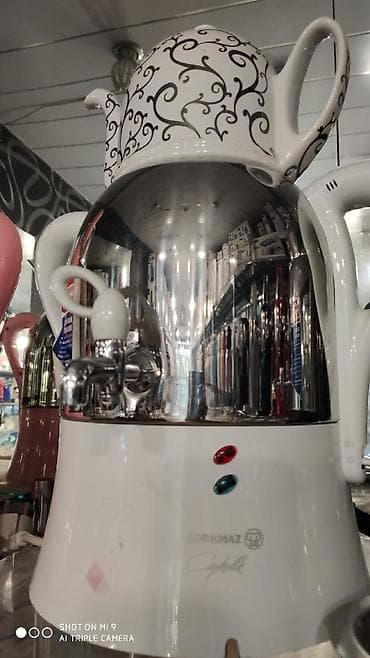 Samovar elektrik samovar Korkmaz Turk istehsali 3 litr su 1 litr cay — 2