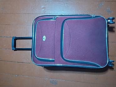 nergiz necef listening 1: Qırmızı tekstil səyahət çamadanı - Korpus: parça/tekstildən, sərt — 3