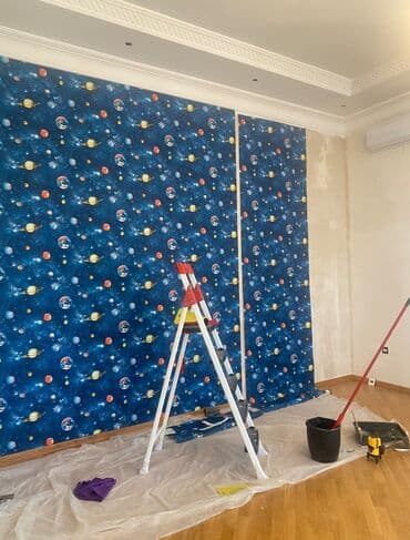 divar kağızının vurulması: Salam. Her nov Oboylarin tez seliqeli ve keyfiyyetli vurulmasi. Boya — 6