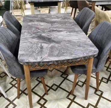 tap az masa ve oturacaqlar: Qonaq otağı üçün, Yeni, Açılan, Dördbucaq masa, 4 stul — 10