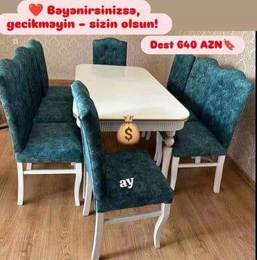 Комплекты столов и стульев: Masa desti rəng seçimi var — 1