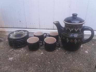 Çay dəsti, rəng - Qara, Keramika