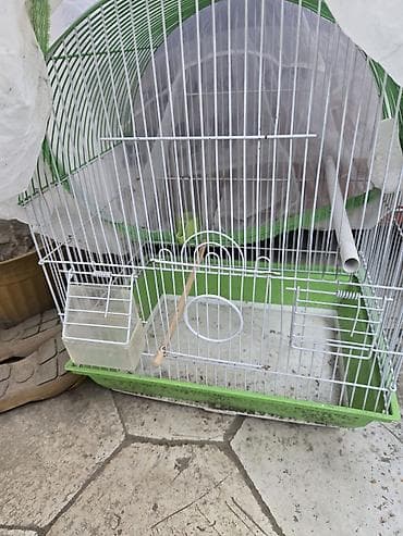 qara mal: Qəfəssiz ev quşları üçün metal qəfəs - Material: ağ rəngli metal — 1