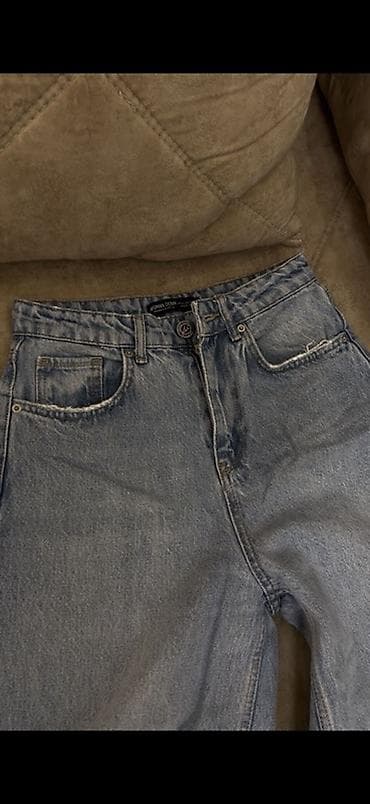 Jordan Crew mavi denim şalvar - Klassik açıq mavi rəng, təbii solğun