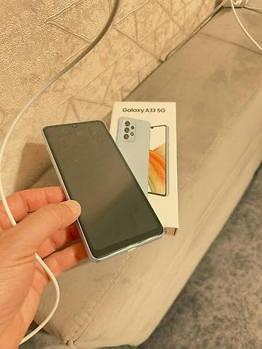 samsung telfonu: Samsung Galaxy A33 5G, 128 GB, rəng - Mavi, Barmaq izi — 2