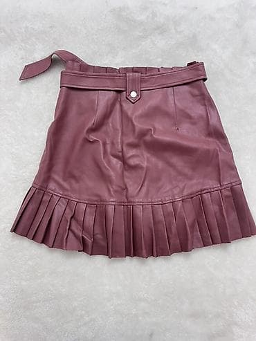 deri geyim: Mini Ətək, Zara, Dəri, S, M — 2