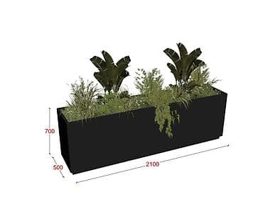 kreditle drel: Beton düzbucaqlı dekorativ güldanı/planter - Material: yüksək — 2