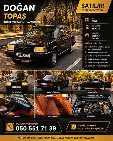 Doğan (Topaş) sedan – 2004, benzin Texniki və funksional