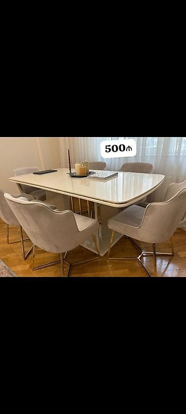 Qonaq otağı üçün, İşlənmiş, Dördbucaq masa, 6 stul lalafo.az -da Qonaq otağı üçün, İşlənmiş, Dördbucaq masa, 6 stul