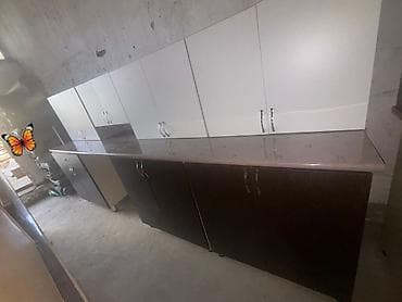 metbex mebelı: Mətbəx mebeli satılır - Ölçü: 303 sm - Rəng: Yuxarı dolablar ağ — 1