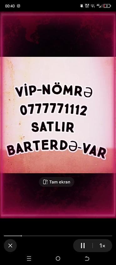vizitka çapı: VIP mobil nömrə satılır
- Barter imkanı mövcuddur maşnda olsa olar — 1