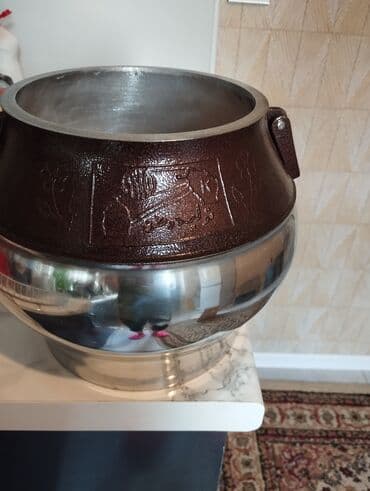 Qab-qacaq və mətbəx ləvazimatlarının alışı: Qazan, rəng - Qəhvəyi, Alüminium, 5-dən çox l — 3