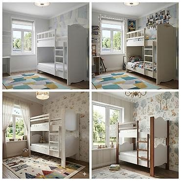 детские кровати в баку: Для девочки и мальчика, Новый, Кровать, С матрасом, С выдвижными ящиками, Дерево — 2