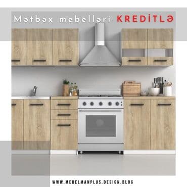 metbex mebeli gence: Sifarişlə mətbəx dəsti, Özü çəkən petlələr, Mat laminat, Kredit var, Pulsuz çatdırılma — 13