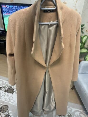 Hicab: Qadın palto – bej/kamel rəng - Kəsim: açıq önlü, yüngül oversize — 1