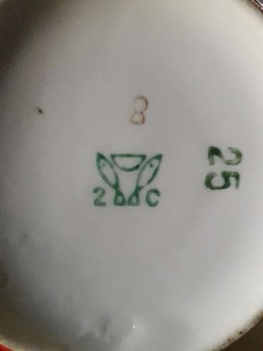 cay: Çay dəsti, rəng - Qırmızı, Keramika, 6 nəfərlik, SSRİ — 2