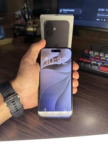 iphone adapter usb: IPhone 16, 128 GB, Qara, Barmaq izi, Simsiz şarj, Face ID — 2