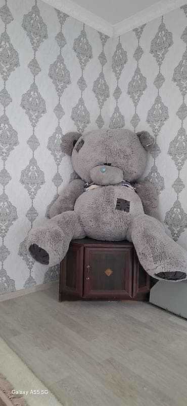 Böyük ölçülü peluş ayı oyuncağı ÜNVAN Xırdalan - Rəng: boz -