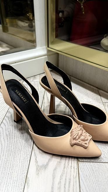 Versace qadın ayaqqabısı – bej rəngli slingback nasoslar 38 razmer