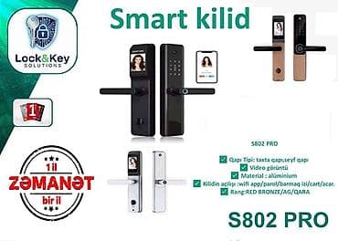 S802 PRO ✅ Qapı Tipi: taxta qapı,seyf qapı ✅ Video görüntü ✅ Material