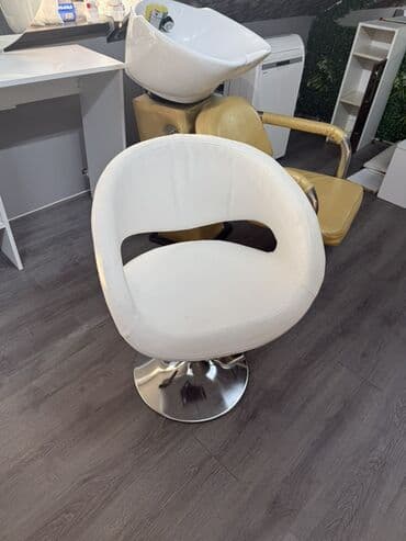 Ağ rəngli salon kreslosu - Müasir, yumru formalı dizayn - Yumşaq