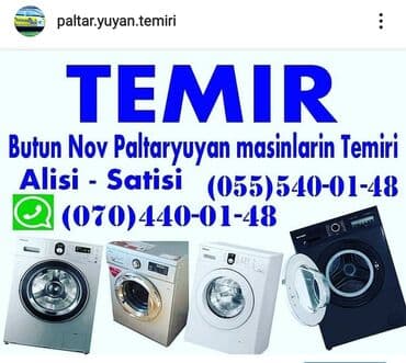 Butun Model Paltaryuyan Masınların Temiri Bütün növ qabyuyan