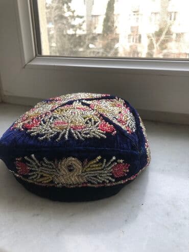 женские шерстяные шарфы: Antikvar araqçın velvet əl işidir. (İşlənmiş) Тюбетейка Təxminən — 5