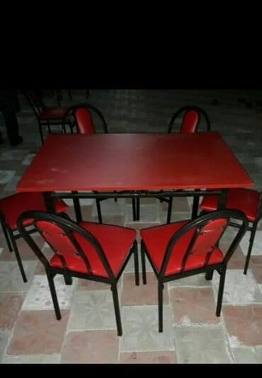 baxca stolu: Mətbəx üçün, Yeni, Açılan, Dördbucaq masa, 4 stul — 21