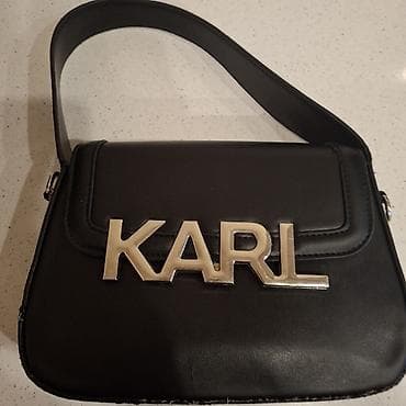 nike jaket: Karl Lagerfeld qadın çantası - Model: Qara rəngli çiyin/çapraz çanta — 2