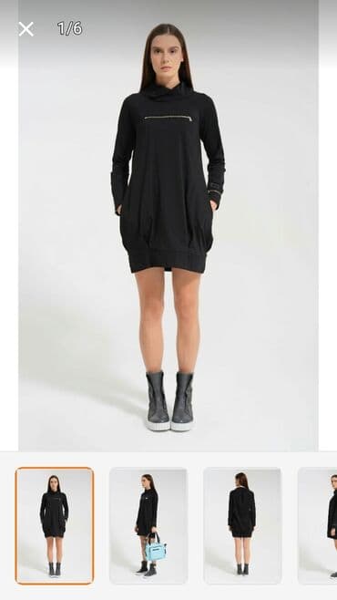 женские черные майки: Повседневное платье, Мини, L — 3