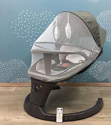 стульчик и кресло кочалка для кормления: Для девочки и мальчика, Четырехугольная, Колыбель, Без бортиков, Без матраса, С механизмом качания — 1