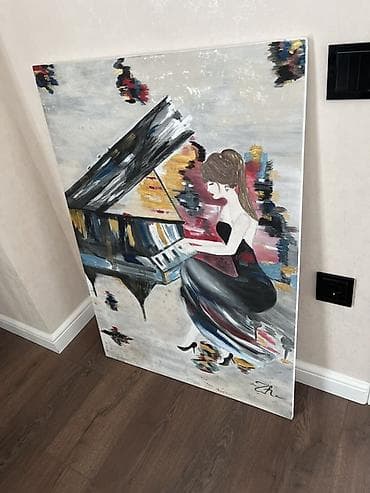 tarsofka boya: Rəsm əsəri – “Pianoda qadın” mövzulu, iri ölçülü kətan iş. - — 1