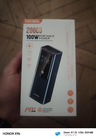 KAKUSIGA 20000 mAh 100W Portable Power Bank - Yüksək tutum: 20000 mAh