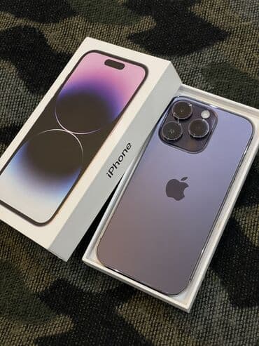 IPhone 14 Pro, 128 GB, Deep Purple, Zəmanət, Simsiz şarj, Face ID