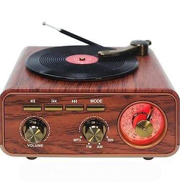 masaüstü konputer: Retro üslubda çoxfunksiyalı musiqi pleyeri və radio - Dizayn: taxta — 1