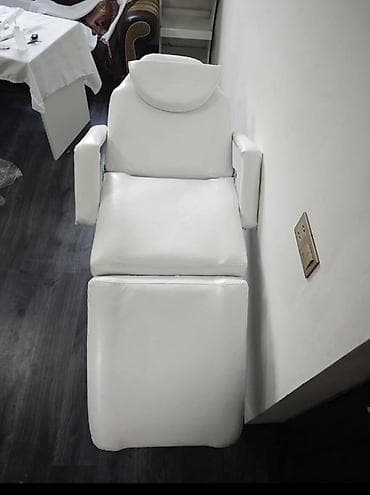 salon mebeləri: Ağ rəngli salon kreslosu və yan modullu masa - Təyinat: kosmetoloji — 1