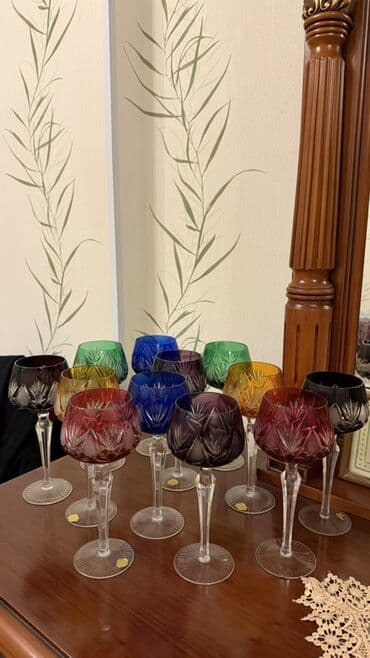 Çaydanlar və qəhvədanlar: Qədəhlər, Xrustal, 12 ədədli dəst, Rusiya — 1