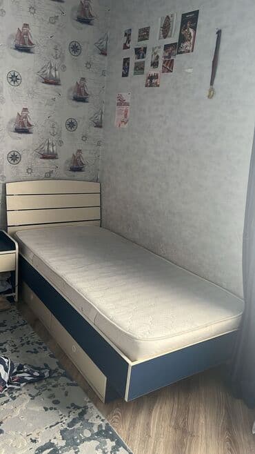 siyirmeli dolablar: Oğlan və qız üçün, 2 təknəfərlik çarpayı, Yazı masası, Dolab, 2 tumba — 2