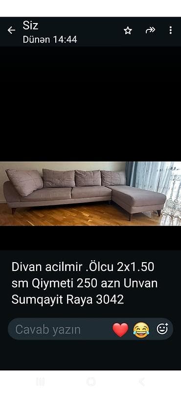 Künc divan - Model: L‑şəkilli künc divan, yastıqlar dəstdə - Ölçü: 2 lalafo.az -da Künc divan - Model: L‑şəkilli künc divan, yastıqlar dəstdə - Ölçü: 2