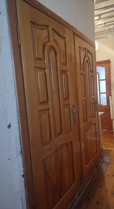 Taxta otaq qapıları – 2 ədəd - Material: təbii ağac (laklı)