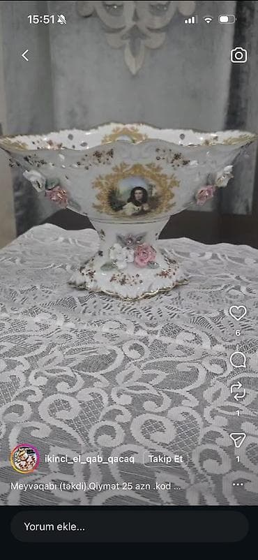 ağ baliq: Məhsul: Keramika meyvə qabı (tək) Təsvir: - Zərif klassik dizaynlı — 1