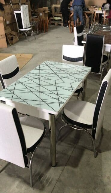 Masa və oturacaq dəstləri: Mətbəx üçün, Yeni, Açılan, Dördbucaq masa, 4 stul — 3