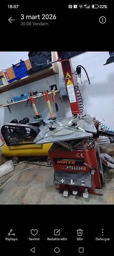 disk teker type 1 per page 40: UNITE şin-servis avadanlıqları dəsti - Təkər söküb-taxma aparatı — 1