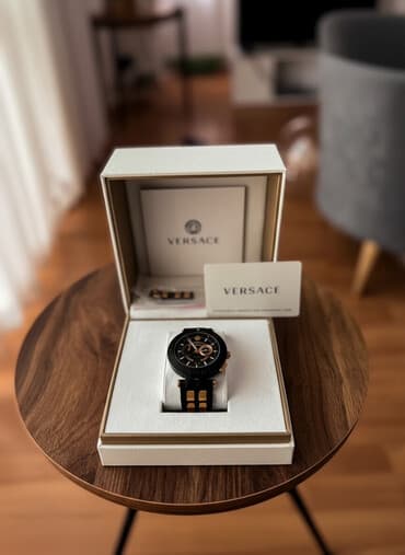 qızıl uzuklər və qiymətləri: Qol saatı, Versace, rəng - Qara — 1