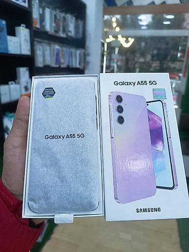 simsiz: Samsung Galaxy A55, 128 GB, rəng - Bənövşəyi, Zəmanət, Sensor, Barmaq izi — 2