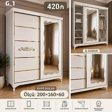 kup 10: Kupé dolab G_1 - Ölçü: 200 × 160 × 60 sm - Sürüşkən qapı sistemi - — 1