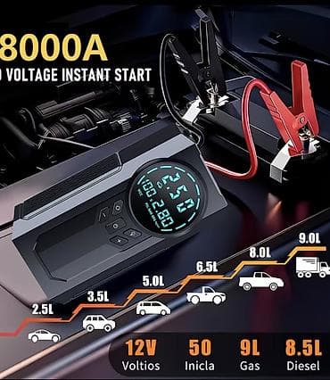 riken tekerleri: 8000A çoxfunksiyalı avtomobil start-verici və hava kompressoru — 3