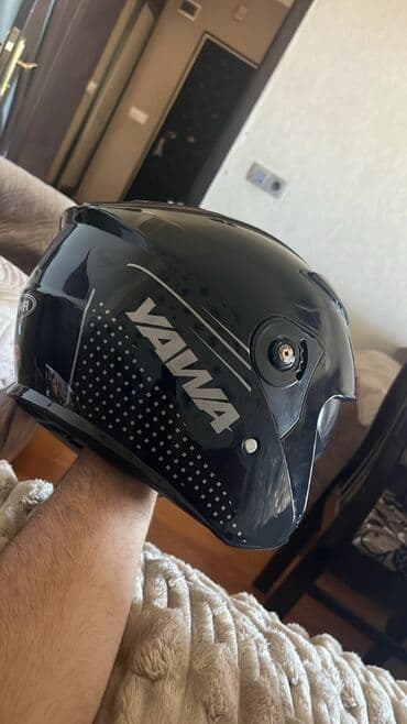 qazel kuləkliyi: YAWA motosiklet dəbilqəsi - Brend: YAWA - Rəng: parlaq qara, gümüşü — 2